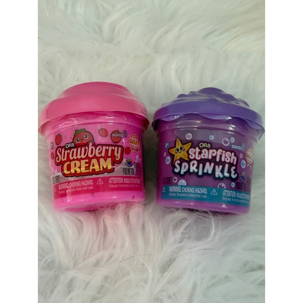 ORB Scented Slimi Lot Strawberry Cream and Starfish Sprinkle Pink Purple‎ New